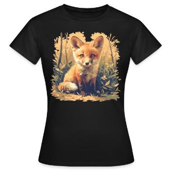 Foxes Fox - Women's T-Shirt - black - Front - AI Model Female 172 dark (172cm)