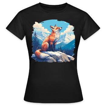 Foxes Fox - Women's T-Shirt - black - Front - AI Model Female 172 dark (172cm)