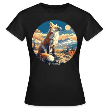 Foxes Fox - Women's T-Shirt - black - Front - AI Model Female 172 dark (172cm)