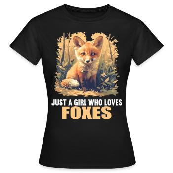 Foxes Fox - Women's T-Shirt - black - Front - AI Model Female 172 dark (172cm)