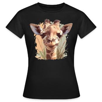 Giraffes Giraffe - Women's T-Shirt - black - Front - AI Model Female 172 dark (172cm)