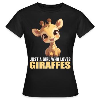 Giraffes Giraffe - Women's T-Shirt - black - Front - AI Model Female 172 dark (172cm)