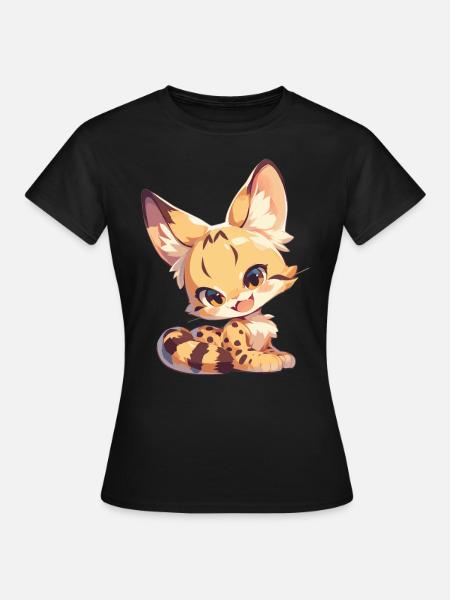 Servale Serval - Frauen T-Shirt - Schwarz