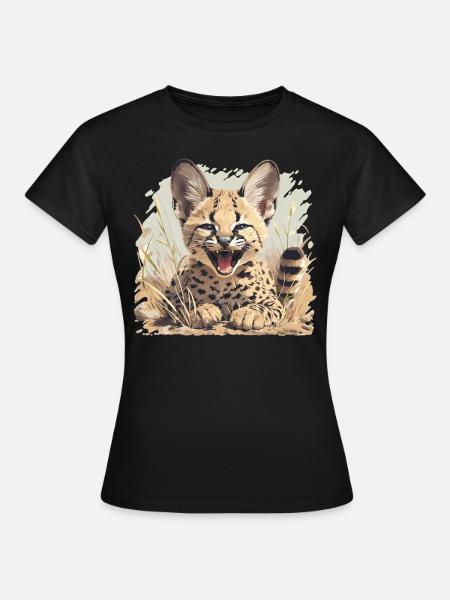 Servale Serval - Frauen T-Shirt - Schwarz
