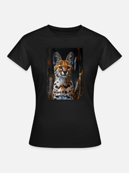 Servale Serval - Frauen T-Shirt - Schwarz