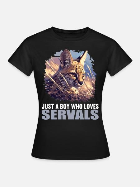Servale Serval - Frauen T-Shirt - Schwarz