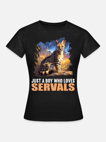 Servale Serval - Frauen T-Shirt - Schwarz