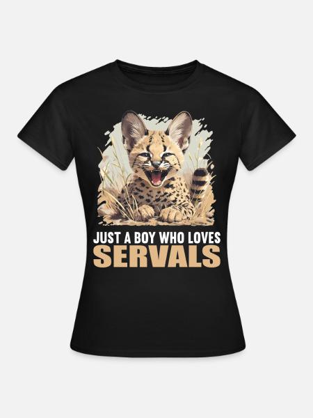 Servale Serval - Frauen T-Shirt - Schwarz