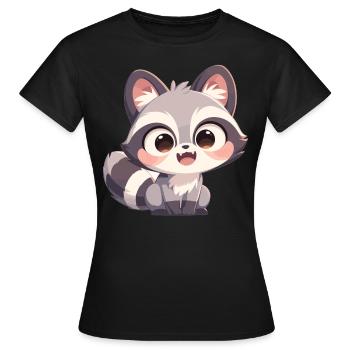 Ratons laveurs Raton laveur - T-shirt Femme - noir - Devant - AI Model Female 172 dark (172cm)