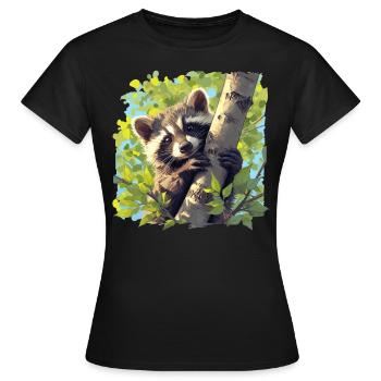 Ratons laveurs Raton laveur - T-shirt Femme - noir - Devant - AI Model Female 172 dark (172cm)