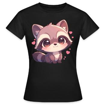 Ratons laveurs Raton laveur - T-shirt Femme - noir - Devant - AI Model Female 172 dark (172cm)
