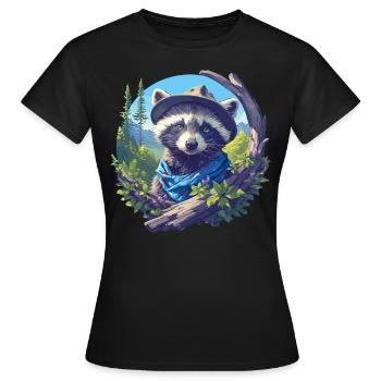 Ratons laveurs Raton laveur - T-shirt Femme - noir - Devant - AI Model Female 172 dark (172cm)