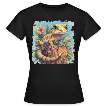 Geckos Geckos - T-shirt Femme - noir - Devant - AI Model Female 172 dark (172cm)