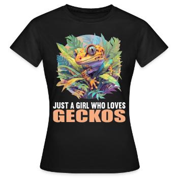 Geckos Geckos - T-shirt Femme - noir - Devant - AI Model Female 172 dark (172cm)