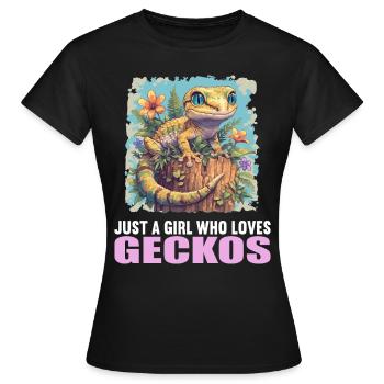 Geckos Geckos - T-shirt Femme - noir - Devant - AI Model Female 172 dark (172cm)