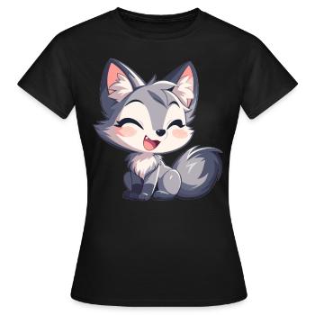 Renards gris Renard gris - T-shirt Femme - noir - Devant - AI Model Female 172 dark (172cm)