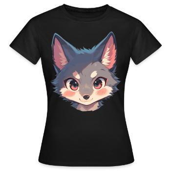 Renards gris Renard gris - T-shirt Femme - noir - Devant - AI Model Female 172 dark (172cm)