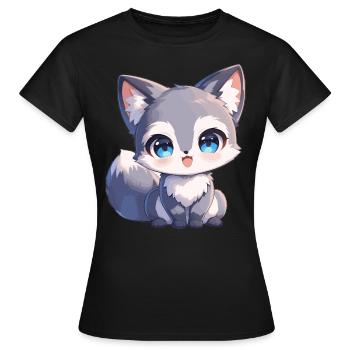 Renards gris Renard gris - T-shirt Femme - noir - Devant - AI Model Female 172 dark (172cm)