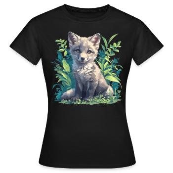 Renards gris Renard gris - T-shirt Femme - noir - Devant - AI Model Female 172 dark (172cm)