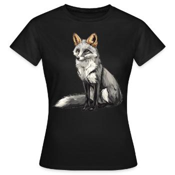 Renards gris Renard gris - T-shirt Femme - noir - Devant - AI Model Female 172 dark (172cm)