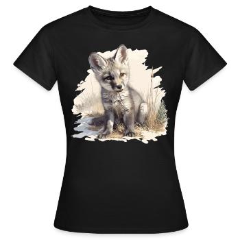 Renards gris Renard gris - T-shirt Femme - noir - Devant - AI Model Female 172 dark (172cm)