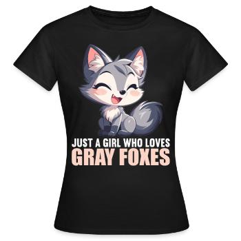 Renards gris Renard gris - T-shirt Femme - noir - Devant - AI Model Female 172 dark (172cm)