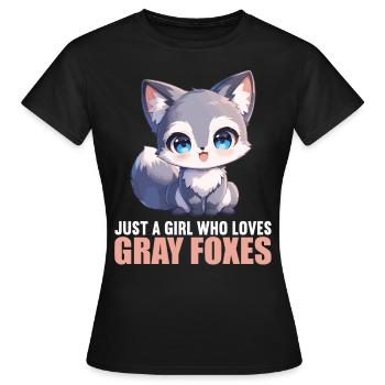 Renards gris Renard gris - T-shirt Femme - noir - Devant - AI Model Female 172 dark (172cm)