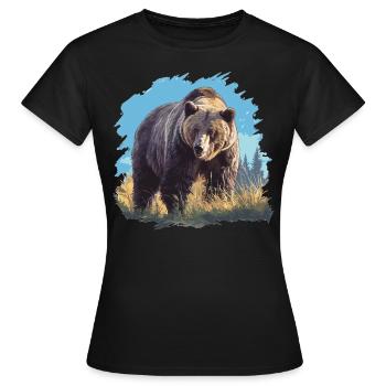 Grizzlis Ours grizzly - T-shirt Femme - noir - Devant - AI Model Female 172 dark (172cm)