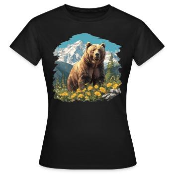 Grizzlis Ours grizzly - T-shirt Femme - noir - Devant - AI Model Female 172 dark (172cm)