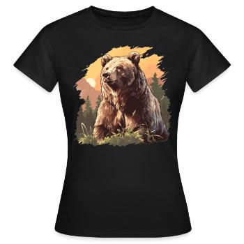 Grizzlis Ours grizzly - T-shirt Femme - noir - Devant - AI Model Female 172 dark (172cm)