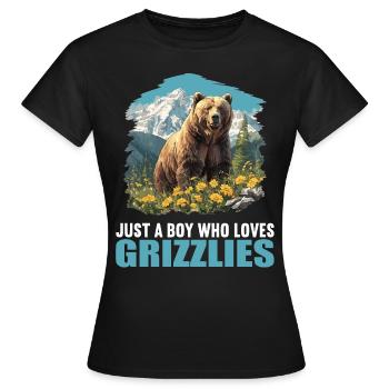 Grizzlis Ours grizzly - T-shirt Femme - noir - Devant - AI Model Female 172 dark (172cm)