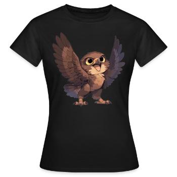 Falken Falke - Frauen T-Shirt - Schwarz - Vorne - AI Model Female 172 dark (172cm)