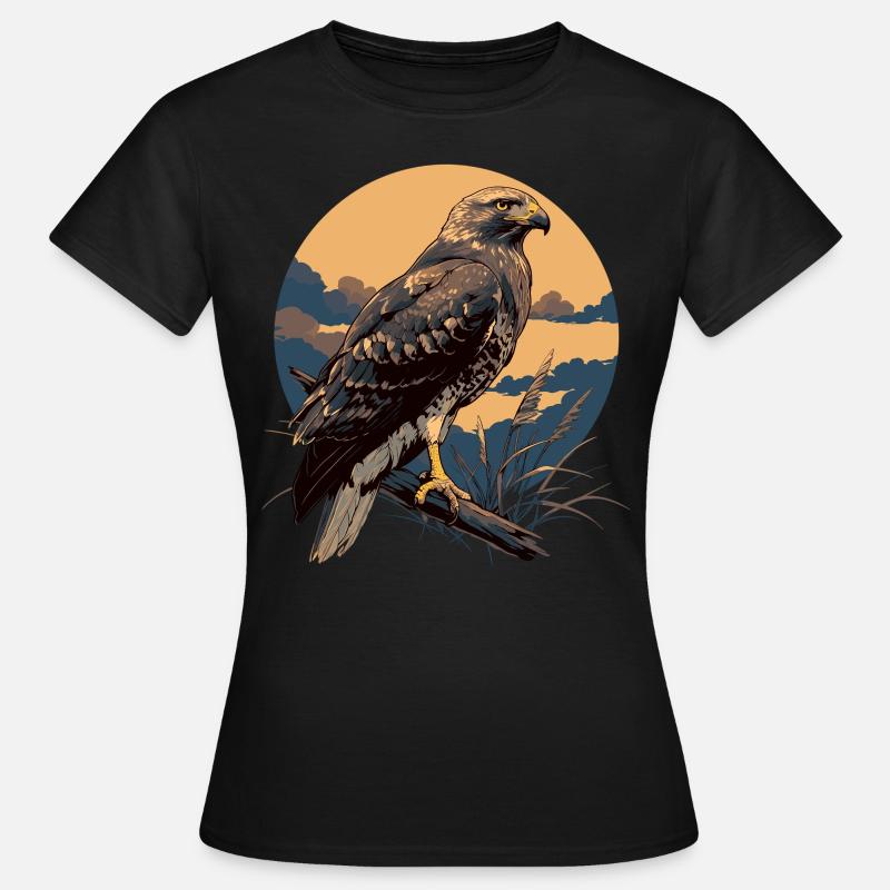 Falken Falke - Dame-T-shirt - sort