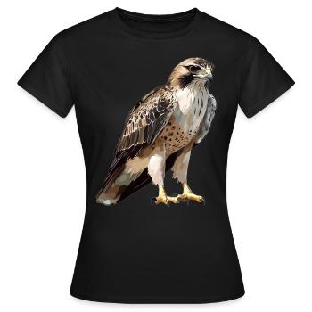 Falken Falke - Frauen T-Shirt - Schwarz - Vorne - AI Model Female 172 dark (172cm)
