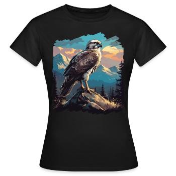 Faucon Faucon - T-shirt Femme - noir - Devant - AI Model Female 172 dark (172cm)