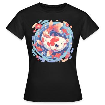 Koi Koi Carpe - T-shirt Femme - noir - Devant - AI Model Female 172 dark (172cm)