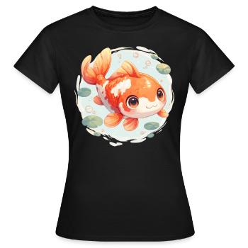 Koi Koi Carpe - T-shirt Femme - noir - Devant - AI Model Female 172 dark (172cm)