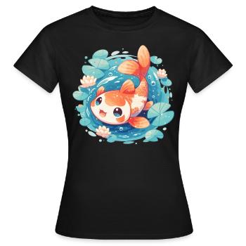 Koi Koi Carpe - T-shirt Femme - noir - Devant - AI Model Female 172 dark (172cm)