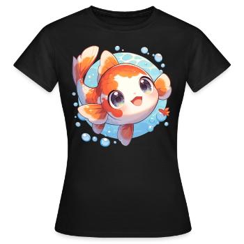 Koi Koi Carpe - T-shirt Femme - noir - Devant - AI Model Female 172 dark (172cm)