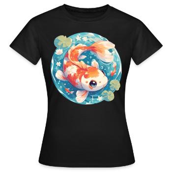 Koi Koi Carpe - T-shirt Femme - noir - Devant - AI Model Female 172 dark (172cm)