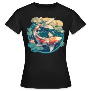Koi Koi Carpe - T-shirt Femme - noir - Devant - AI Model Female 172 dark (172cm)