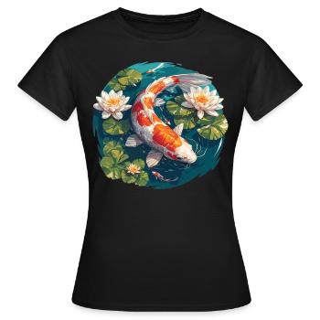 Koi Koi Carpe - T-shirt Femme - noir - Devant - AI Model Female 172 dark (172cm)