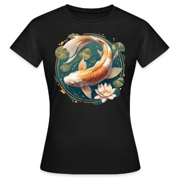 Koi Koi Carpe - T-shirt Femme - noir - Devant - AI Model Female 172 dark (172cm)