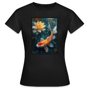 Koi Koi Carpe - T-shirt Femme - noir - Devant - AI Model Female 172 dark (172cm)