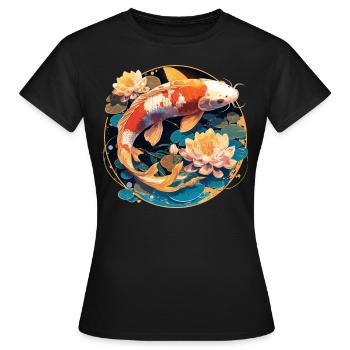 Koi Koi Carpe - T-shirt Femme - noir - Devant - AI Model Female 172 dark (172cm)