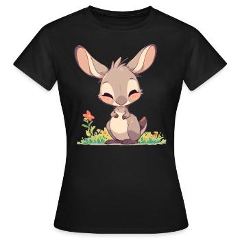 Kangourous Kangourou - T-shirt Femme - noir - Devant - AI Model Female 172 dark (172cm)