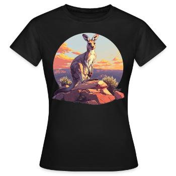 Kangourous Kangourou - T-shirt Femme - noir - Devant - AI Model Female 172 dark (172cm)