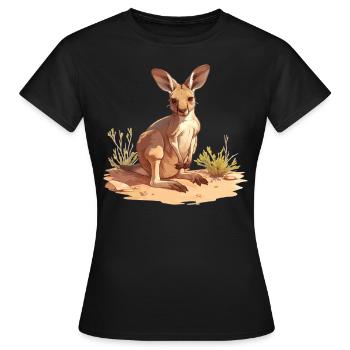Kangourous Kangourou - T-shirt Femme - noir - Devant - AI Model Female 172 dark (172cm)