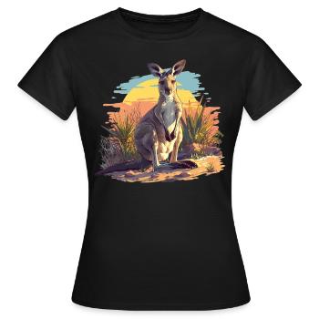Kangourous Kangourou - T-shirt Femme - noir - Devant - AI Model Female 172 dark (172cm)