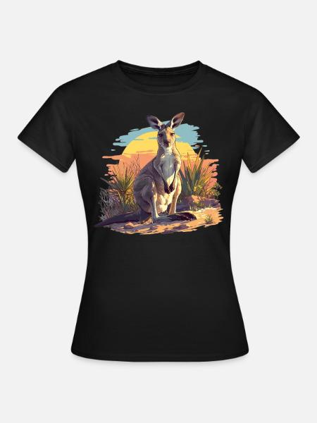 Kängurus Känguru - Frauen T-Shirt - Schwarz